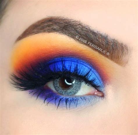 Orange Eyeshadow Looks Yellow Eye Makeup Blue Makeup Looks Colorful