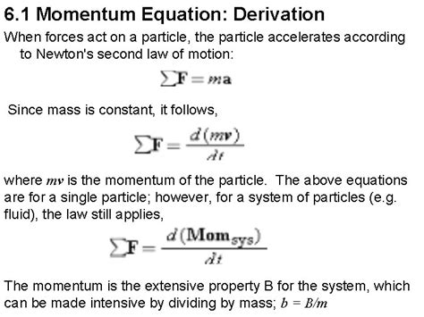 Force And Momentum Equation