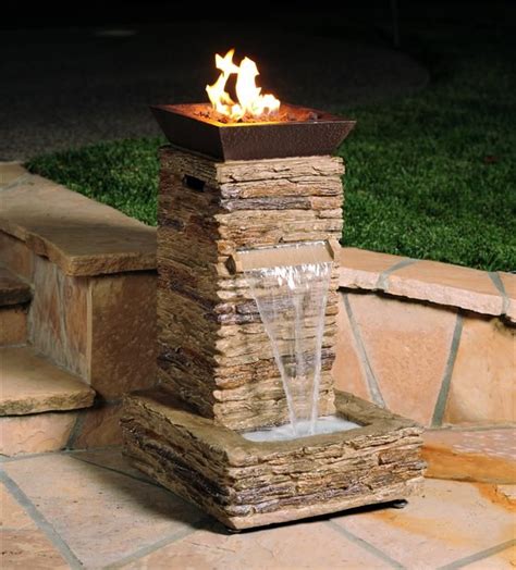 Fire Pit Water Fountain Love These On The End Caps Patio Fountain