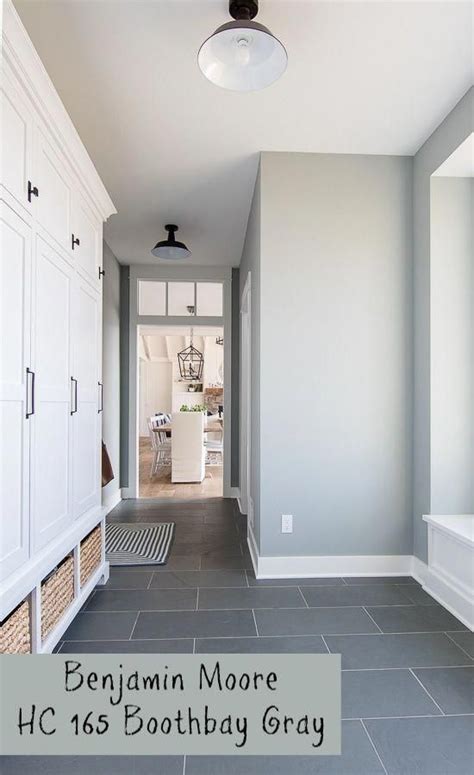 Benjamin Moore HC 165 Boothbay Gray Blue/Gray mudroom paint colors #