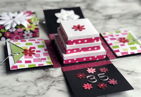Use rhinestones to make the greeting card extra special. How to Make an Exploding Box Greeting Card