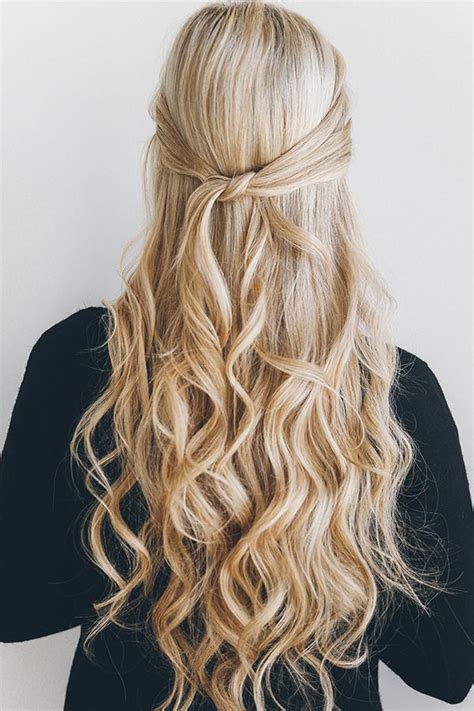 Elegant cute easy hairstyles for short hair for … Hair How-To: The 1-Minute Knotted Half-Updo | Down curly ...