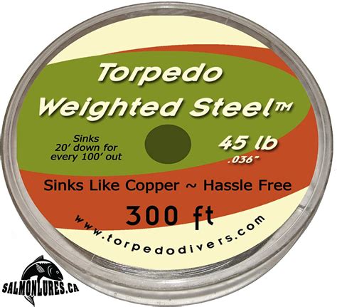 Torpedo Weighted Steel 45lb 300 Ft Salmonlures
