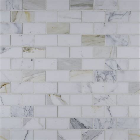 4x12 inch polished white statuary marble high quality villa bathroom subway tatuario white marble flooring wall tiles. MSI Calacatta Gold Mounted 2" x 4" Marble Subway Tile in ...
