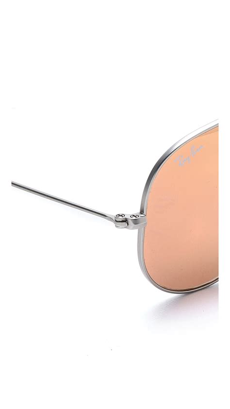 Ray Ban Flash Lens Matte Aviator Sunglasses In Metallic Lyst