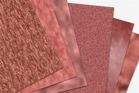 Seamless Rose Gold Digital Paper 10 Metallic Foil Textures