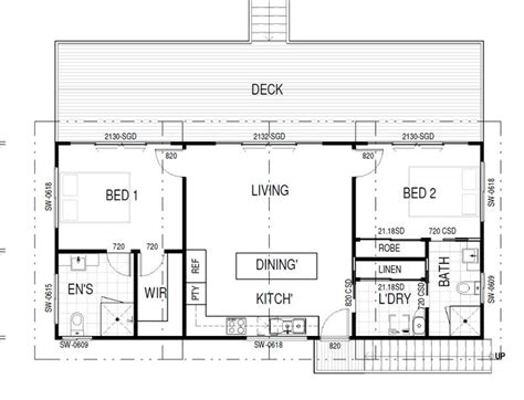 The Floor Plan For A Small House With Two Bedroom And An Attached