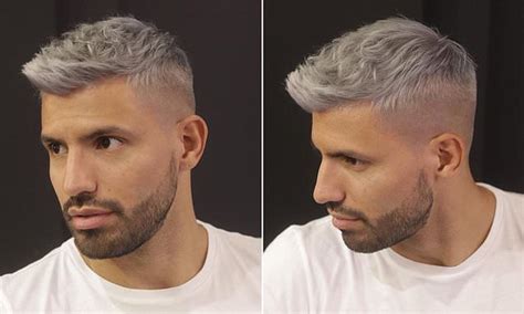 Sergio kun aguero hairstyles smile photos | hairstyles. Sergio Aguero shows off his new grey hair colour on ...