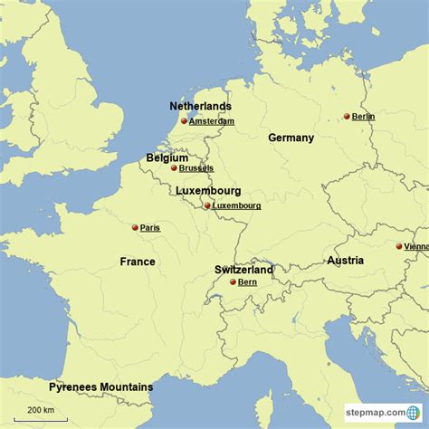 Stepmap Western Europe Landkarte Für Germany