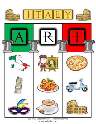 Italy Worksheets