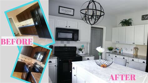 Diy Modern Farmhouse Kitchen Makeover Before And After Simple Kitchen
