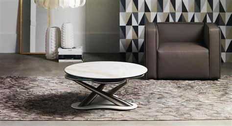 Table basse design extensible - Verre et céramique
