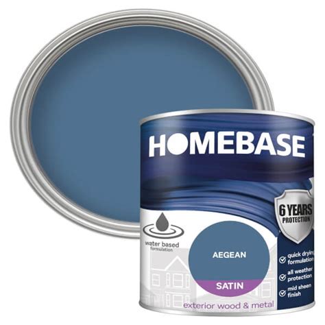 Homebase Exterior Satin Paint Blazing Blue 750ml Homebase
