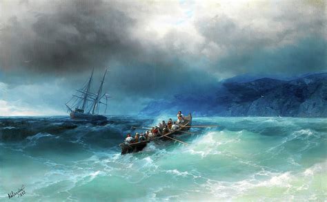 Storm Over The Black Sea Painting By Ivan Aivazovsky