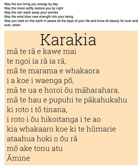 Karakia Maori Words Te Reo Maori Resources Teaching Maori Songs