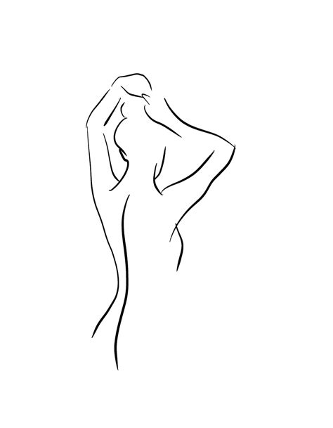 Set Of Line Drawing Woman Figure Abstract Interior Etsy
