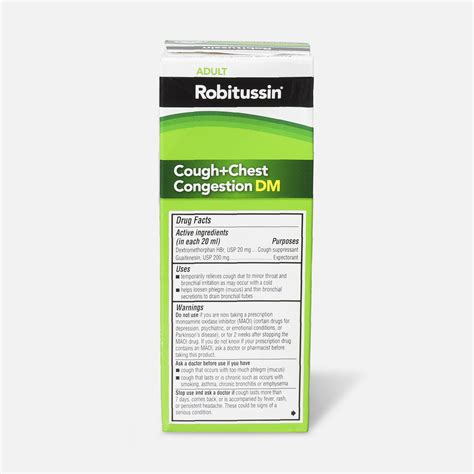 Robitussin Cough And Chest Congestion Dm Adult 4 Oz