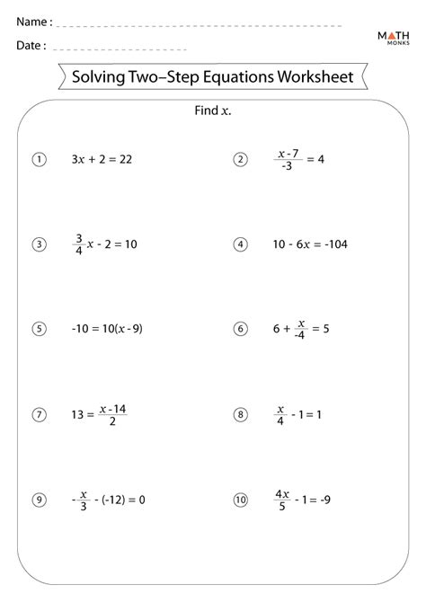 Https://tommynaija.com/worksheet/two Step Equations Worksheet Pdf 7th Grade