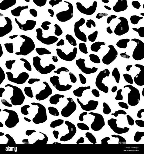 Vector Illustration Leopard Print Seamless Pattern Black And White