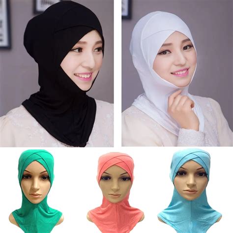Muslim Cotton Full Cover Inner Hijab Caps Islamic Hats Islamic