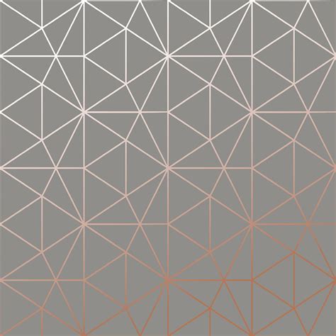 Metro Prism Geometric Triangle Wallpaper Charcoal Copper
