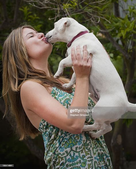 Teen Girl Getting Licked By Her Dog Stock Foto Getty Images