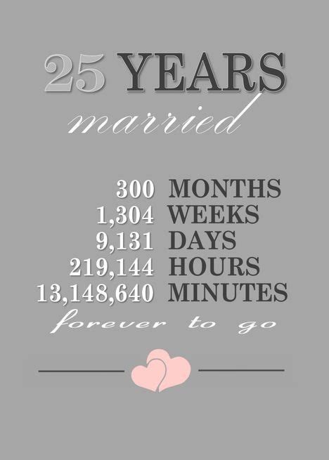 Happy 25 year wedding anniversary! 25th Silver Wedding Anniversary Typography Milestone ...