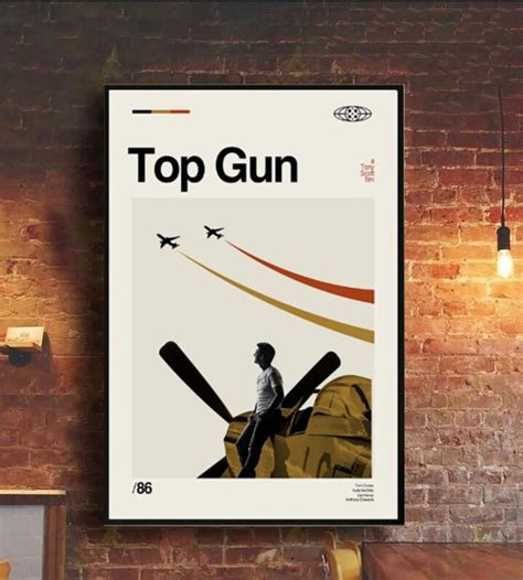 Retro Art Print Poster Top Gun Canvas Top Gun Wall Decor Art Etsy