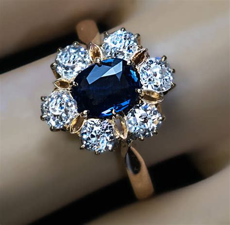 Want to buy a diamond engagement ring online? Antique Edwardian Era Sapphire Diamond Engagement Ring ...