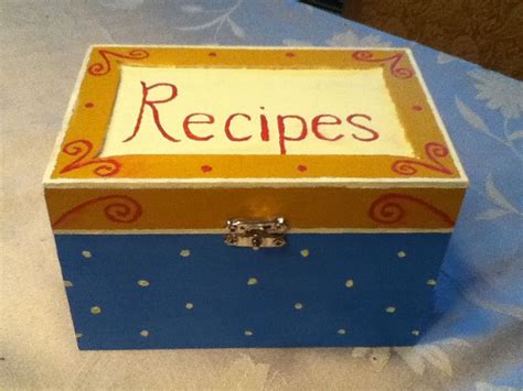 Couldnt Find A Cute Recipe Box Anywhere So I Bought A Wooden Box At