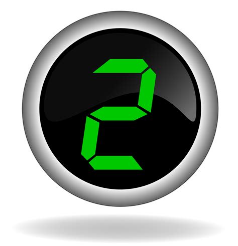 Green Number Button 2 Free Image Download