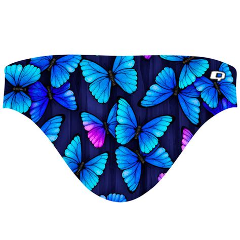 Blue Butterfly Bandeau Bikini Bottom Q Swimwear