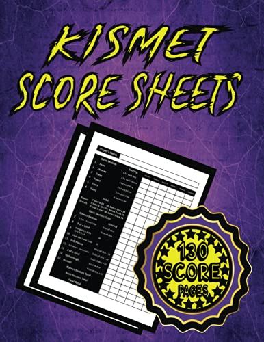 Kismet Score Sheets 130 Kismet Dice Game Score Sheets Kismet Score