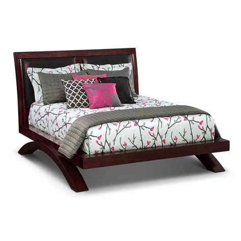 Jaden Queen Upholstered Arch Bed Merlot American Signature Furniture