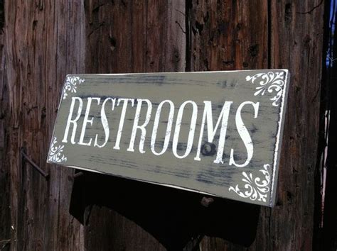 Rustic Restroom Wedding Sign For Outdoor Ranch By Jetmakdesigns
