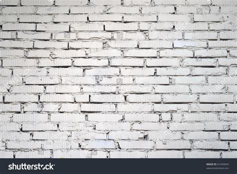 White Painted Old Brick Wall Stock Photo 61450045