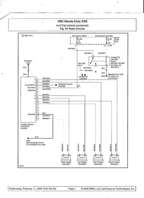 1990 Honda Accord Radio Wiring Diagram