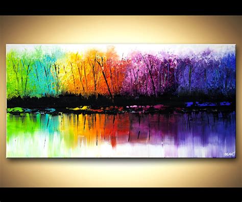 Original Abstract Contemporary Blooming Tree Acrylic Painting Etsy