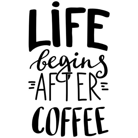 Life Begins After Coffee Lettering Sticker