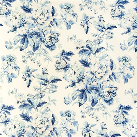 Bluejay Blue Floral Print Upholstery Fabric