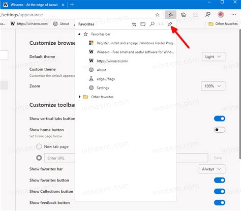 How To Turn Onoff Favorites Bar In Microsoft Edge Windows 10 Tutorial Now Allows Pinning The