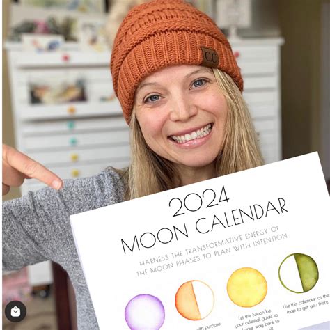 Digital Download 2024 Moon Calendar Beth Suter Art
