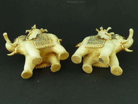 Antiques Atlas Chinese Carved Painted Pair Ivory Elephant Models