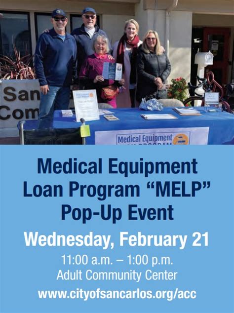 Melp Pop Up Event Donate Medical Equipment San Carlos Life