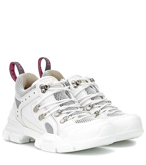 Gucci Flashtrek Leather Sneakers In White Lyst