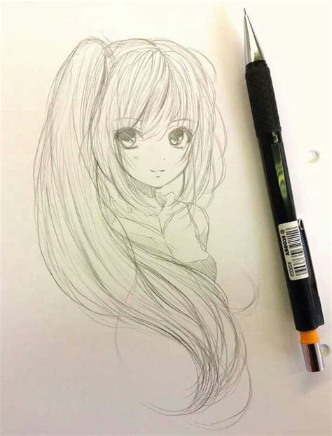Anime Girl Colored Pencil Drawing