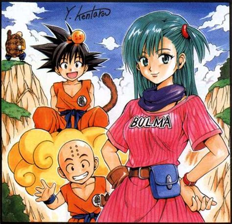 Son Goku Bulma Kuririn And Muten Roushi Dragon Ball And More Drawn By Yabuki Kentarou