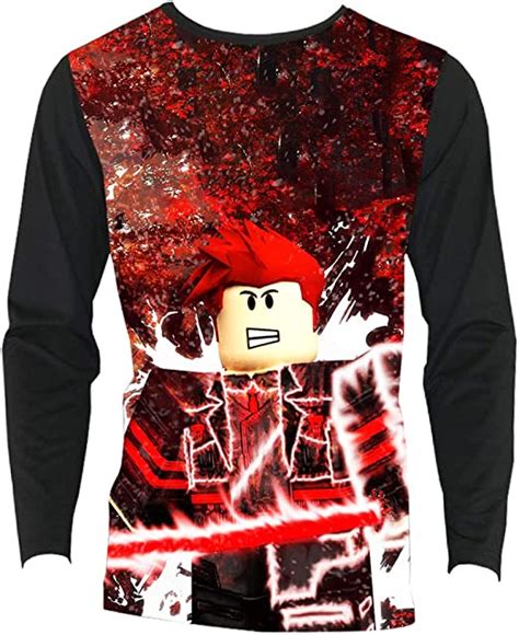 Roblox T Shirt T Shirt Mens Round Neck Breathable Long Sleeve Soft