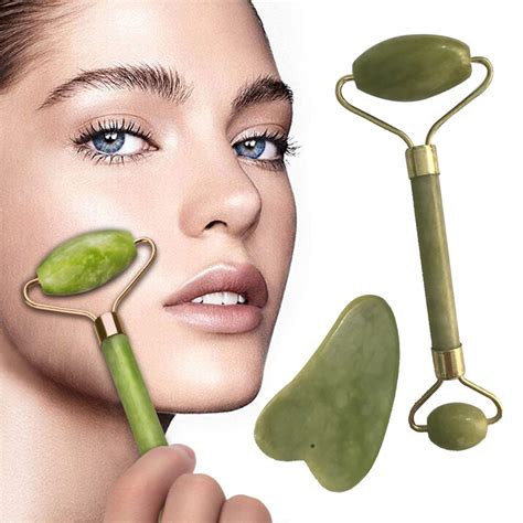Cod2pcs Royal Jade Nature Jade Roller Anti Wrinkle Roller Whee Facial Beauty Message Tool