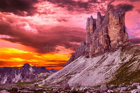 Tre Cime Di Lavaredo National Park Stock Photo Image Of Landscape